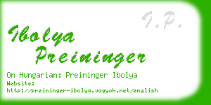 ibolya preininger business card